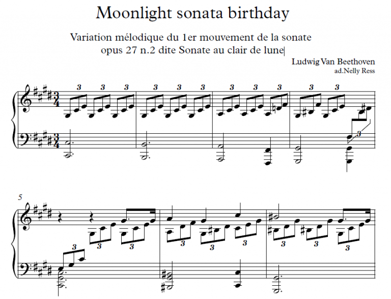 Sonate Au Clair De Lune 3e Mouvement Anniversaire Beethoven - Sonate au Clair de lune - Nelly Ress